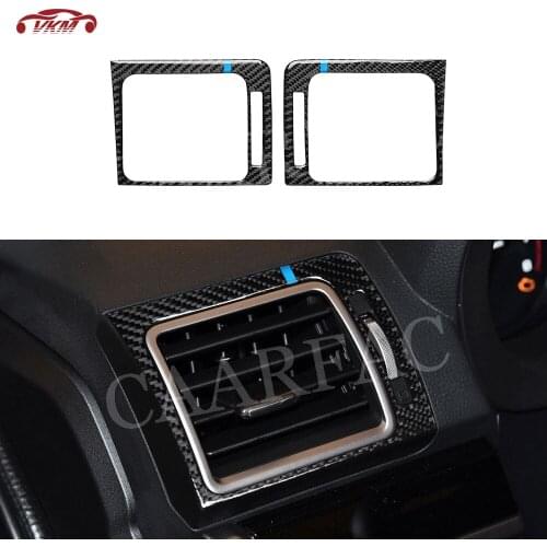 Carbon Fiber Car Dashboard Air Conditioner Outlet Vent Trim Frame Decorative Cover Sticker For Subaru Forester 2016-2018