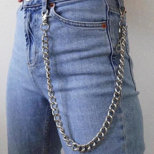 Waist Chain Long Metal Keyring Keychain Rock Pants Chain Hipster Pant Jean Key Wallet Belt Ring Clip Mens HipHop Jewelry 5Size