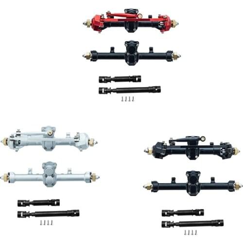 For Axial SCX24 1/24 RC Crawler Car Metal Front & Rear Axle Complete Axles with Drive Shaft Upgrade Parts Accessories