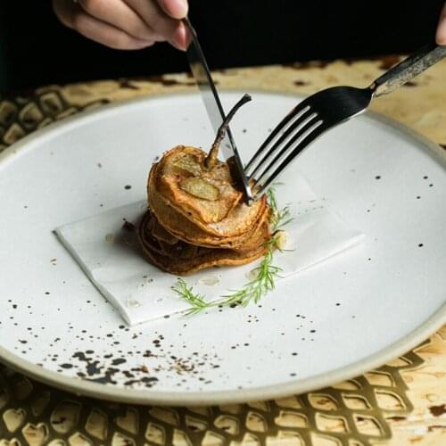 Exclusive KINGLANG Ceramic Dinner Plate Western Big Steak Plate Main Course Plate Dessert Dishes Flat Dish