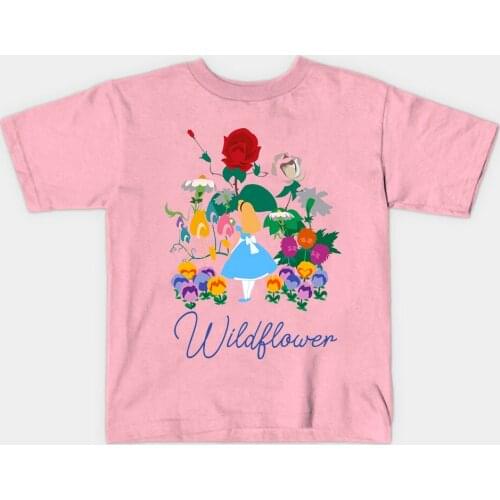 Alice In The Wonderland T Shirt Wildflower T-shirt Gardening Shirt Cute Princess Tees Kids Fashion Summer Clothes Girls Kids Tee