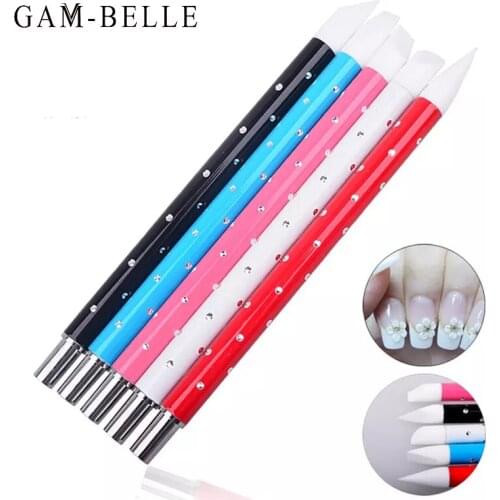 GAM-BELLE 5Pcs/Set Nail Art Brush Carving Sculpture Sculpting Tools 3D Carving DIY Glitter Powder Liquid Manicure Dotting Brush
