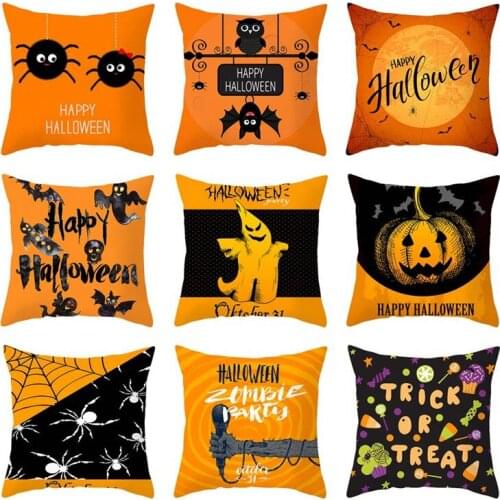 Halloween Cushion Cover Halloween Pumkin Skull Ghost Trick Or Treat Throw Pillow Case Home Party Decorative Cushion Covers