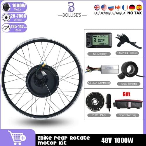 48V1000W Rear Rotate Ebike Hub Motor Wheel 20 24 26 27.5 28 29Inch 700C With KT Display For Electric Bicycle Bike Conversion Kit
