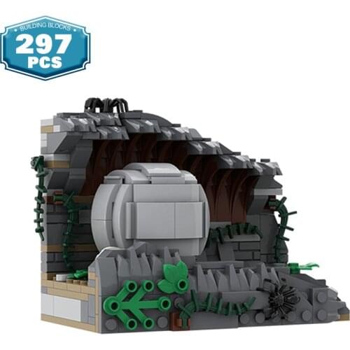 MOC Sterne Filme Indianaal Jonesal Classic Scene Building Blocks Rolling Stone Scene Stone Mountain Model Boy Education Toys