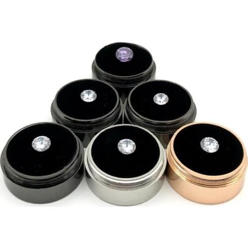 Round Loose Diamond Display Box High Quality Metal gemstone Cases Diamond Storage Organizer Gift Box Silver Black Gold