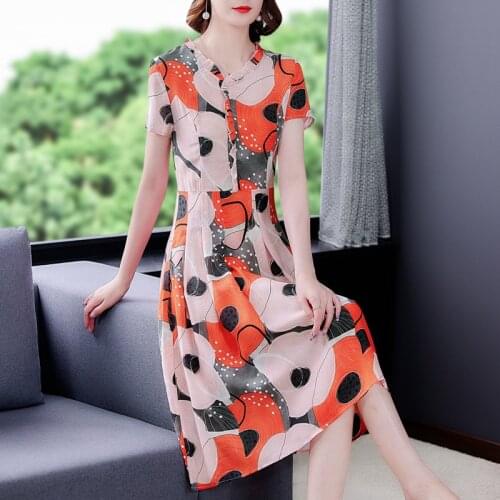 Summer Fashion Mulberry Silk Vintage Beach Midi Dress 2021 Women Casual Solid 5XL Plus Size Dress Elegant Bodycon Party Vestidos