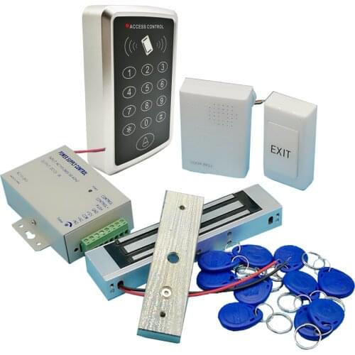 Best Full Rfid Door Access Control System 125Khz Rfid Card Access Control System Kit + Electric Magnetic Lock No Nc Strike Lock