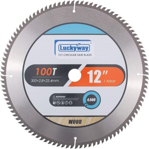 Luckyway 12 Inch Miter Saw Blade 100T with 1 Inch Arbor TCT Circular Saw Blade for Cutting Wood