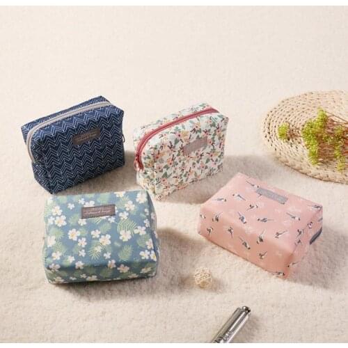 Mini Organizer Bag Women Small Makeup Bag Canvas Cosmetic Bag Neceser Mujer Handbag Lipstick Pouch Toiletry Bag Make Up Bag