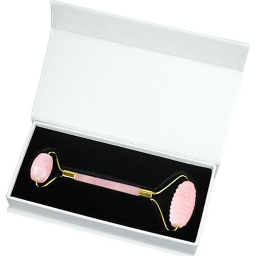 Natural Rose Quartz Jade Roller For Facial Massager Real Stone Pink Crystal Massage Roller Anti Wrinkle Face Skin Care Tools