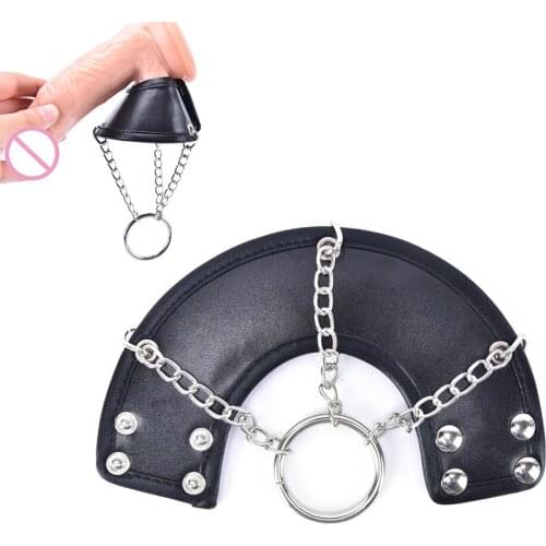 New Reusable Penis Sleeve Scrotum Ring Bondage Chastity Cage Lock Sperm Cock Ring Sex Toys Delay Ejaculation Leather for Men PU