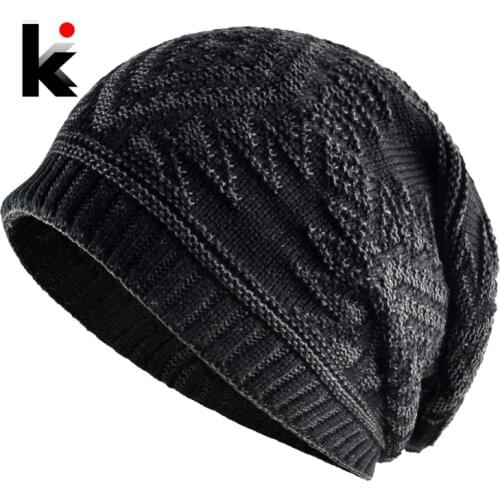 New Fashion Beanie Hat Men Knitted 3D Pattern Skullies Beanies Boys Hip Hop Bonnet Gorras Knit Wool Winter Warm Hats Mens Hat