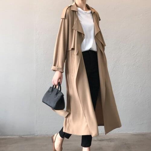 Obrix Female Trendy Light Spring Autumn Trench V-Neck Full Sleeve Streetwear Casual Style Cloak For Women
