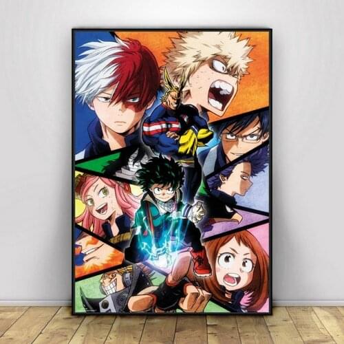 My Hero Academia Anime Poster Japanese New Fan Drama Comic Cover Art Canvas Printed Picture TV Drama Poster Fan Gift Artwork