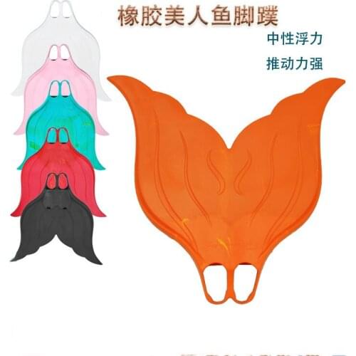 Spot adult children professional Mermaid fins training swimming fins soft rubber large fins