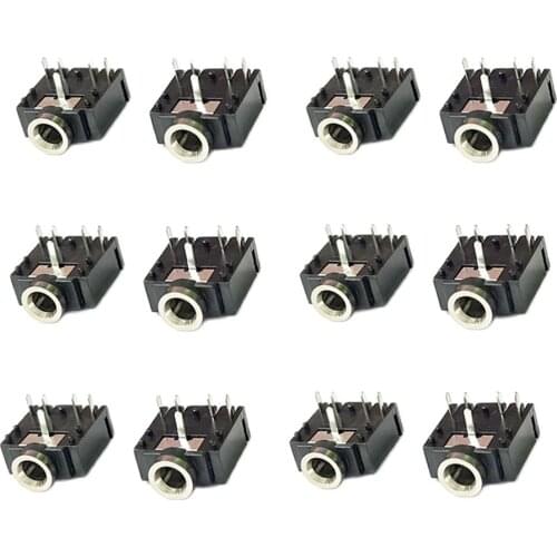 20pcs 3.5 Headphone Jack PJ-306A Two-channel Stereo Rib Earphone Socket