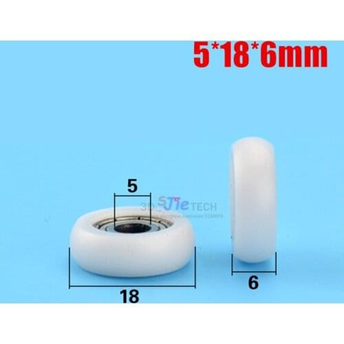 5*18*6mm R wheel POM bearing pulley with 695zz bearing for doors and Windows timing belt idler pulley+bearing