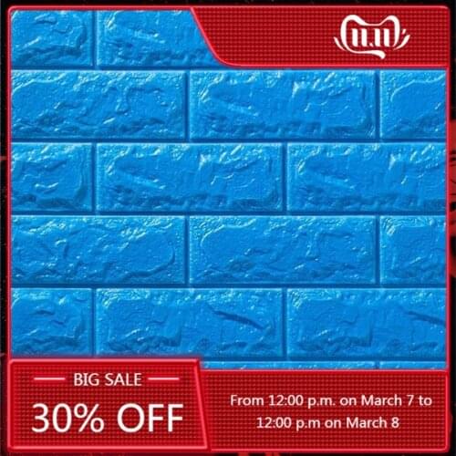 77x70cm 3D DIY Stickers Self-Adhesive Decor Wallpaper For Kids Room Kitchen Bedroom Waterproof Sticker Wallpaper Brick