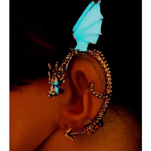 The dragon Ear Cuff cobra Ear Cuff GLOW in the DARK dragon Ear clip earrings Stud Earrings Clip Earrings WOMEN girls boys gift