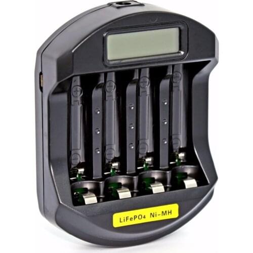 Soshine C5 LCD Display LifePO4 NI-MH 14500 10440 AA AAA Intelligent Battery Charger with 4 Slot EU/US Plug