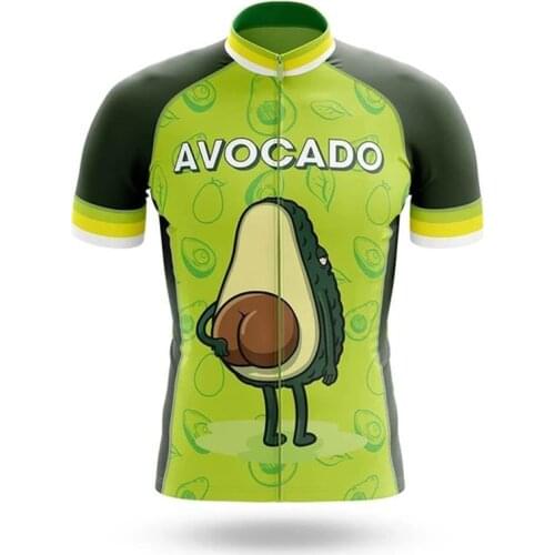 SPTGRVO Funny Cycling Mens Jerseys Avocado Short Sleeves Ciclismo Mountain Bike Jersey Quick Dry Professional Bicycle Shirt Tops