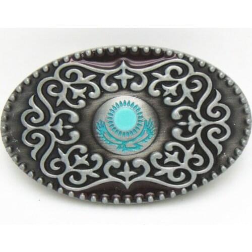 Tang grass pattern DIY western cowboy drip oil zinc alloy belt accessories unisex