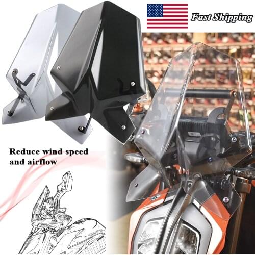 Motorcycle Windscreen for KTM Duke SX RC 125 390 2017 2018 2019 2020 2021 Windshield Airflow Wind Deflector Protector w/ Bracket