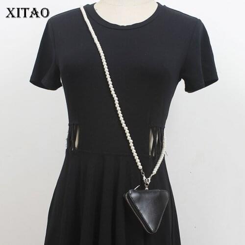 XITAO Niche Design Triangle Shoulder Bag Fashion Black Small Fresh Casual Style 2021 Summer Patchwork Shoulder Bag LDD2114