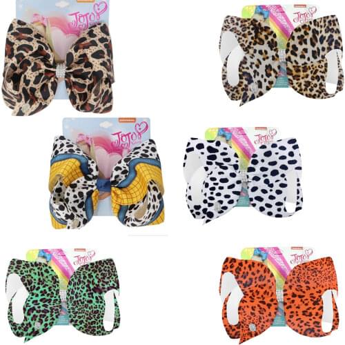 NEW Leopard Cows Bowknot Hairclip 8inch Hair Bows barrette For Baby Girls Headwear Hair Accessories Drop shipping