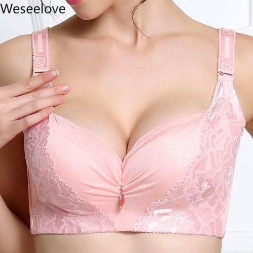 Sexy Lingeries Women Bras Lace Full Cup Plus Size Big Cup Push Up Bra 100Kg Thin 46CDE 105CDE on The Care Womens Underwear E20
