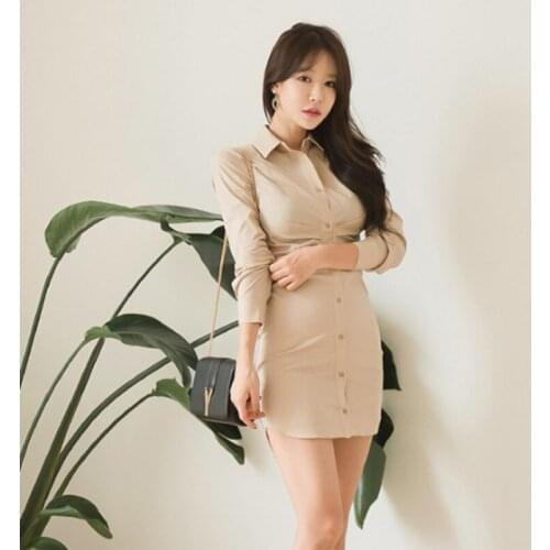 Plus Size Solid Shirt Dress Women Long Sleeve Singer Breasted Ruched Dress Women Work Office Dresses Ladies Vestidos Elegant