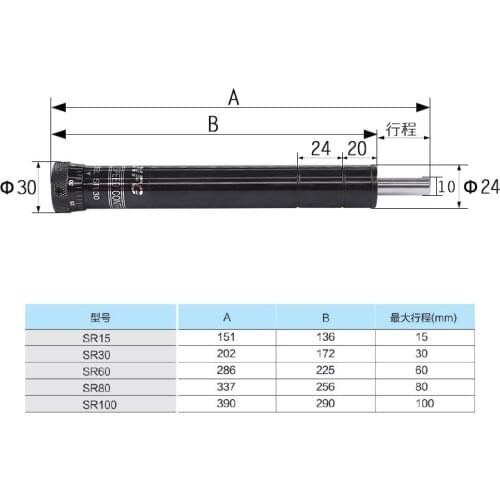 1PCS Hydraulic Speed Control Shock Absorber Stroke 30mm 60mm Shaft Diameter 24MM Rod Diameter 10MM Pneumatic buffer