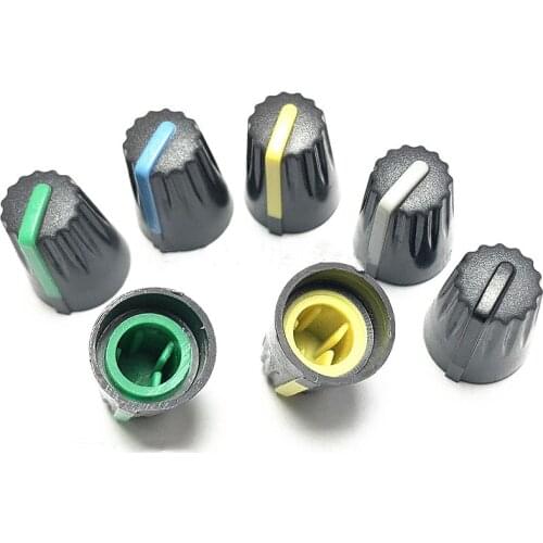 10PCS 14X19MM Potentiometer Encoder Band Switch Plastic Knob Caps 6mm Flower Shaft Hole Adjustment Cap