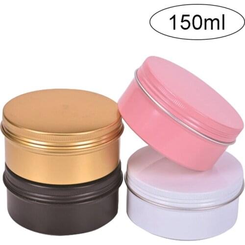 10PCS 150ml Metal Candle Jars Empty Aluminum Tin Box Candle Jars Round Cosmetic Refillable Bottle Lip Balm Cosmetic Container