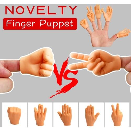 10PCS Rubber Finger Puppet Novelty Funny Mini Left & Right Hand Toy For Game And Party Guessing Gloves Finger Cover