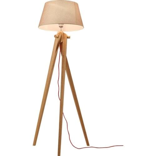 100% Quality Modern Europe Original Wood Linen Fabric Led E27 Floor Lamp with Foot Switch For Living Room Bedroom H 150cm 1714