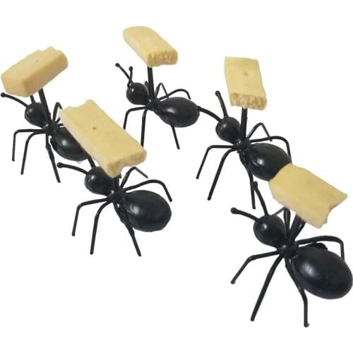 12Pcs/Lot Creative Cute Mini Ant Fruit Fork Cutlery Plastic Cake Dessert Forks Food Pick Tableware For Party Decoration