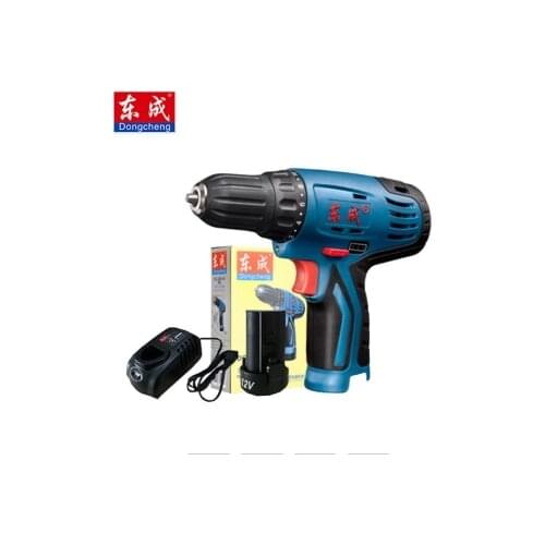 12-VoltDongcheng Power Drill Max DC Lithium-Ion Battery 20mm 2-Speed Electric Cordless Drill Mini Screwdriver Impact Driver