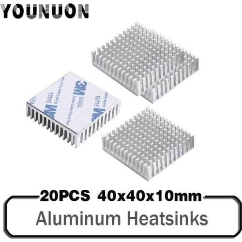 20Pcs YOUNUON 40mm heatsink 40 x 40 x 10mm 11mm Aluminum CPU CPU Card Cooling Cooler Heat Sink Heatsink