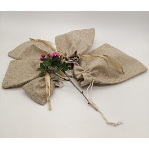 200pcs Ribbon/Cotton Jute Bag Jewelry Packaging Bag Sacks Display Bags Sachet Gift Storage Drawstring Bags Jewlery Boxes Display