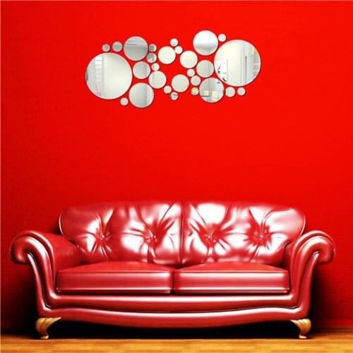 Wholesales 28Pcs/Set Bedroom Decal Long-lasting Elegant Decorative Mirror Wall Sticker for Home