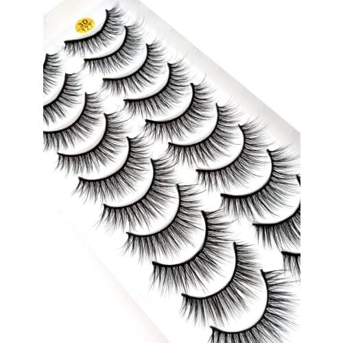 HBZGTLAD 10pairs 3D Mink Lashes Natural Long False Eyelashes Dramatic Volume Fake Lashes Makeup Eyelash Extension Silk Eyelashes