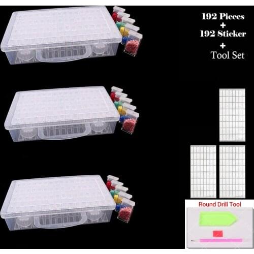 64/128 pcs Diamond Painting Tools Beads Container Rhinestone Diamond Embroidery Stone Storage Accessory Mosaic Convenience Box