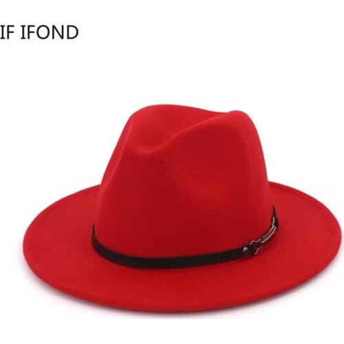 Big Cap circumference 60CM unisex Wool Fedora Hat Wide Brim Trilby Jazz Church Godfather Sombrero Caps