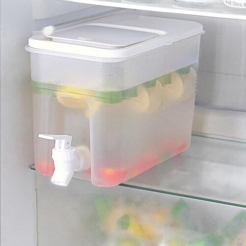 4L Cold Kettle with Faucet Refrigerator Fruit Teapot Summer Household Lemonade Bottle Large Capacity Ice Water Cool Bucket