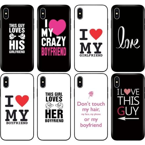 Black tpu case for iphone 5 5s se 6 6s 7 8 plus x 10 case silicon cover for iphone XR XS 11 pro MAX My Girlfriend boyfriend