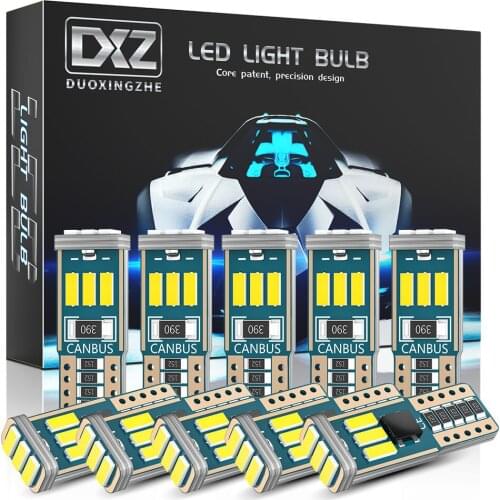 DXZ 10PCS W5W T10 LED bulb Canbus 9-SMD 12V 6000K white 194168 car interior roof light car license plate light w5w reading light