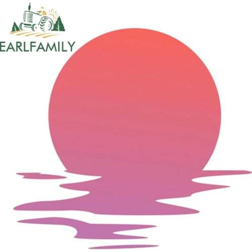 EARLFAMILY 13cm x 11.9cm for Sunset Sea Logo Car Accessoires Stickers Refrigerator Trunk Decals Graffiti Car Door Protector