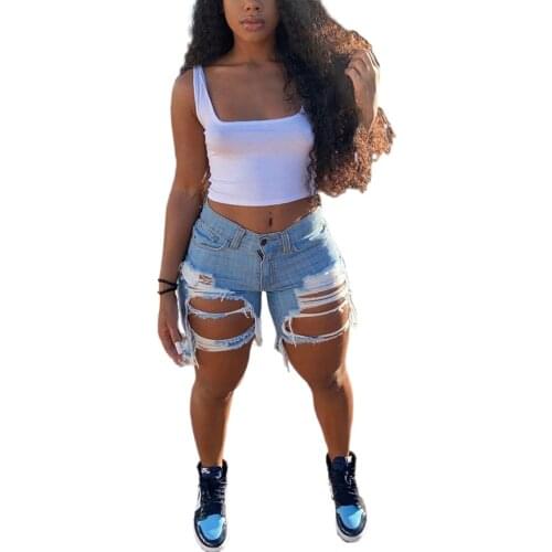 European slim fit and broken hole womens jeans shorts baggy jeans women boyfriend jeans for women